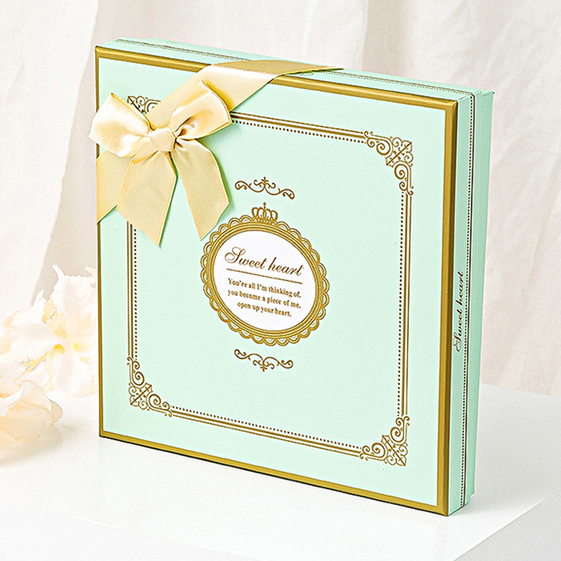 Caixa de presente de luxo biodegradável para embalagem de doces de casamento com logotipo personalizado, caixa vazia para chocolates e guloseimas