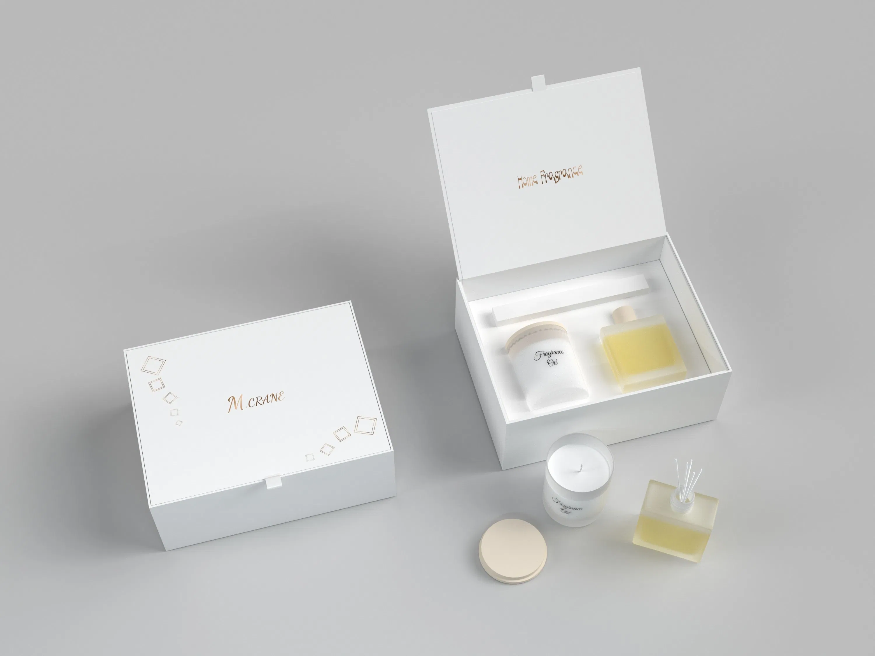 Conjunto de Embalagem de Caixa de Presente de Cera de Luxo com Logo Personalizado e Inserto em Papel Rígido