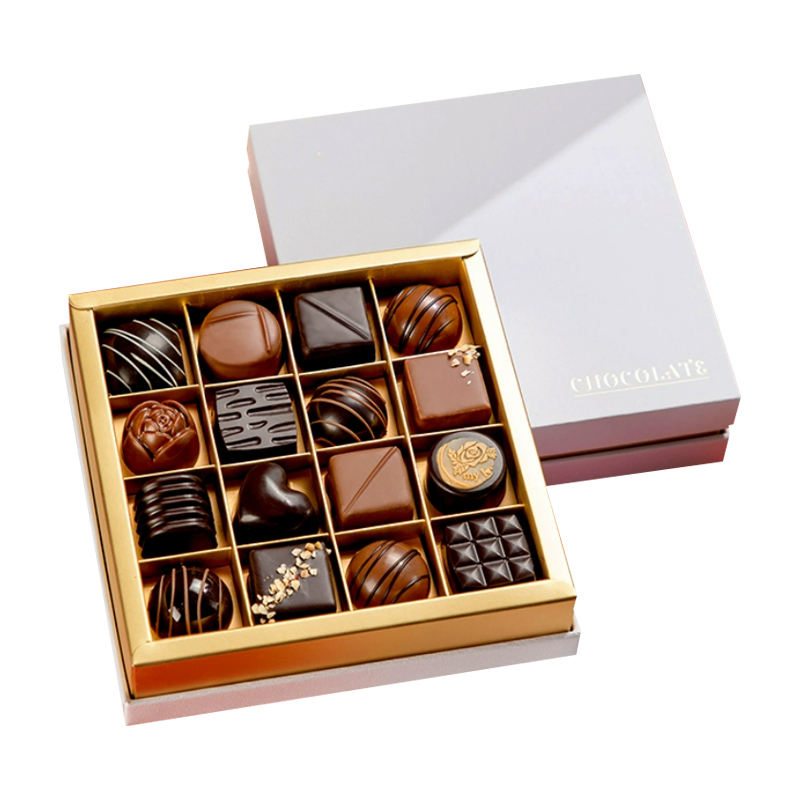 Caixa de Embalagem de Papel de Grau Alimentício para Chocolates Doces Magnéticos de Luxo