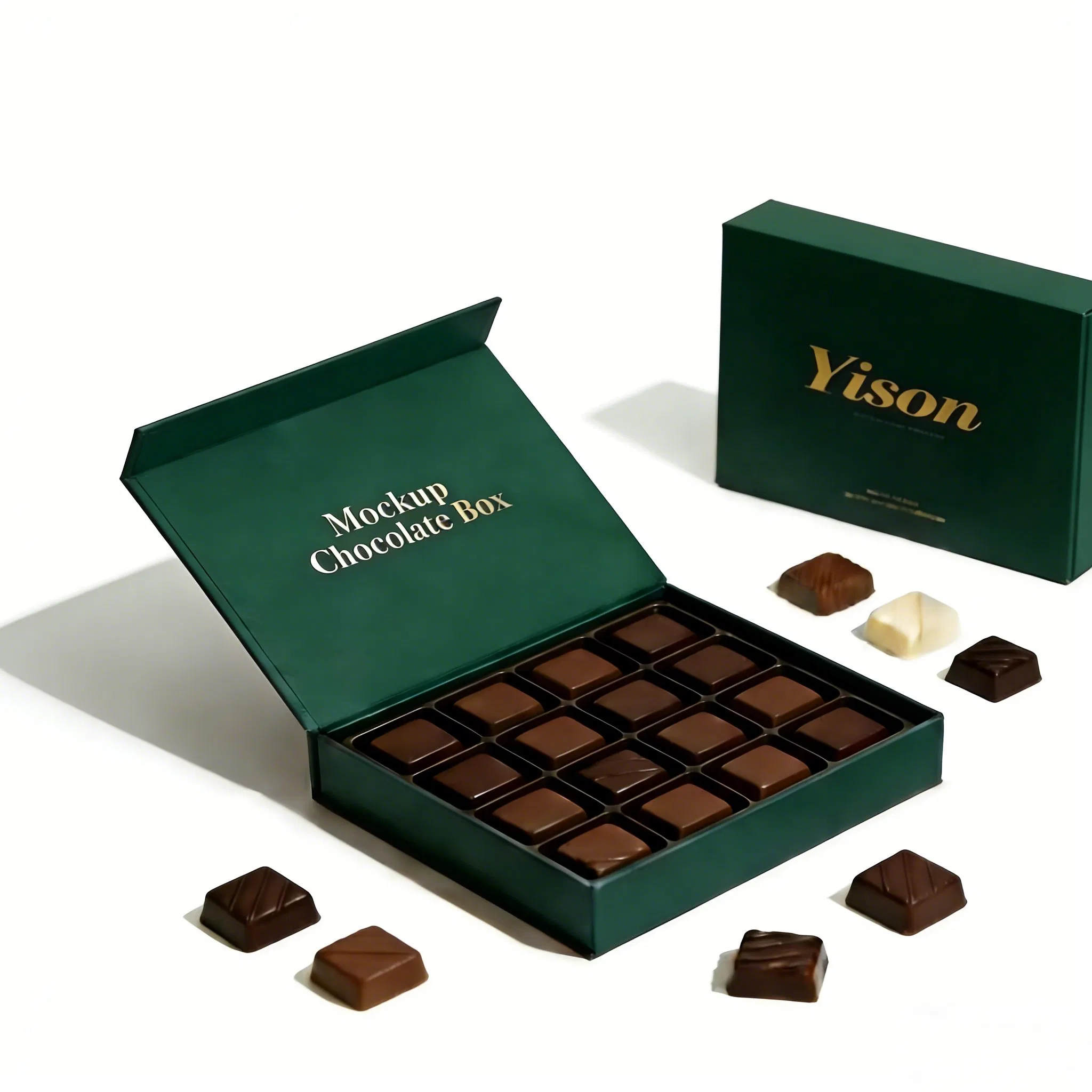 Caixa de Embalagem de Papel Personalizada de Luxo com Fechamento Magnético para Doces e Chocolates para Presentes de Dia dos Namorados e Natal