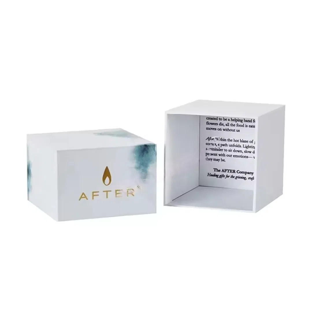 Caixa de Embalagem de Vela com Logo em Ouro Personalizado de Luxo para Natal, Caixa de Presente de Óleo Essencial, Caixa de Papelão Rígido 2 Peça Caixa de Perfume