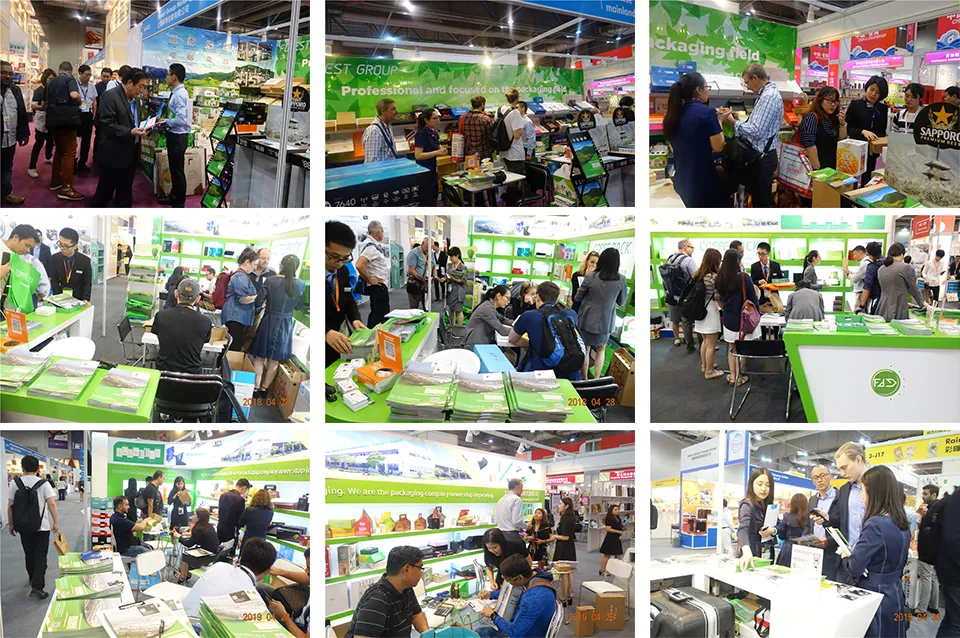 Exposição de produtos de embalagem