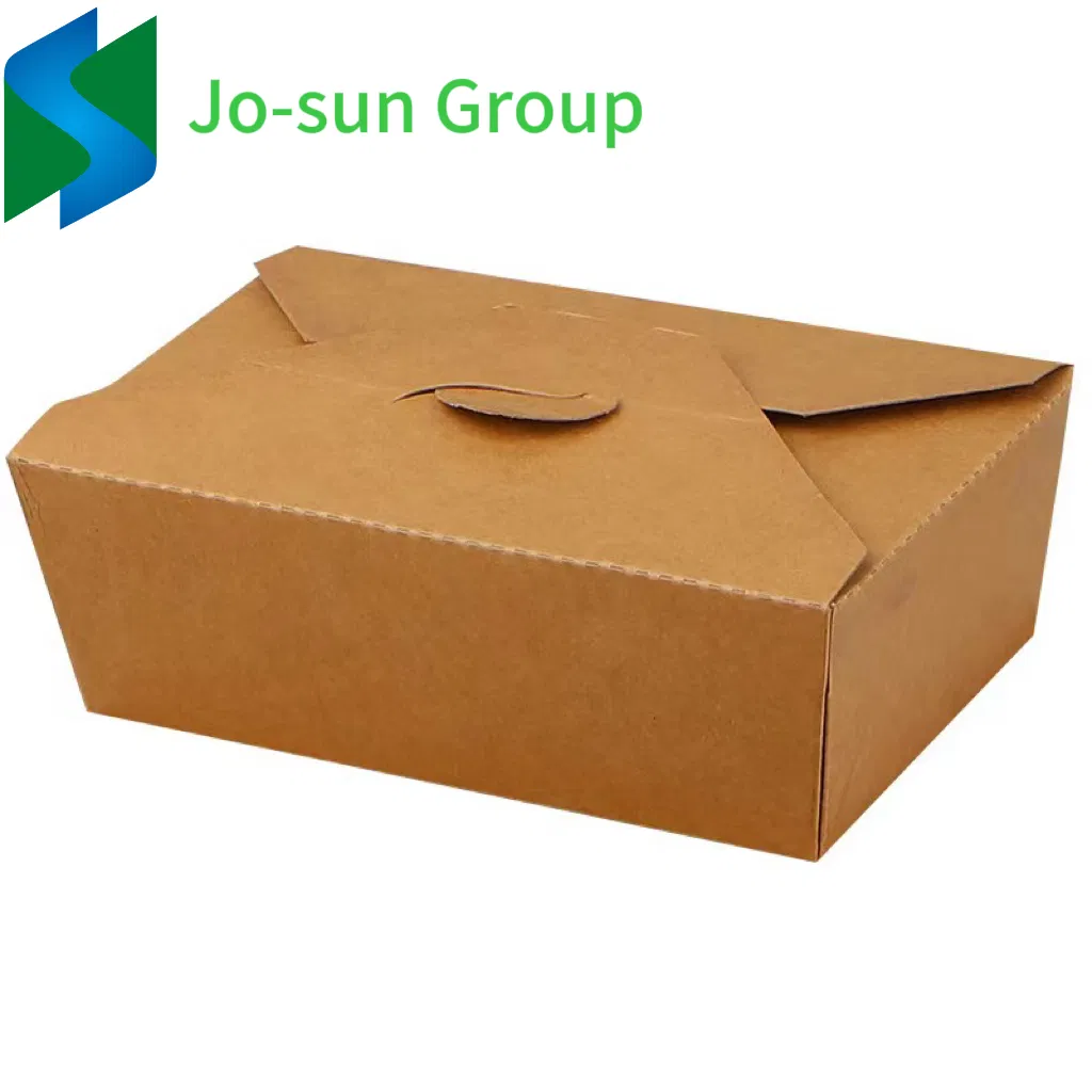 Caixas de comida para viagem personalizadas e biodegradáveis, descartáveis, Kraft, descartáveis e ecológicas Caixa de almoço em papel Kraft