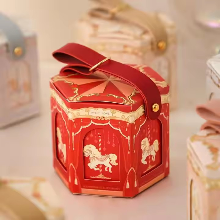 Caixa de presente personalizada impressa com logotipo, embalagem de papel com doces e chocolates, caixa surpresa para recém-nascidos, presente de aniversário para bebês