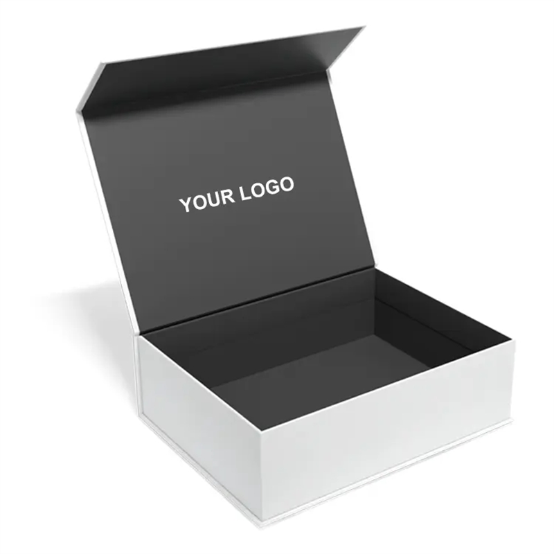 Caixas de Perfumaria Dobráveis de Luxo Personalizadas Reutilizáveis em Preto Fosco para Roupas e Perucas com Fecho Magnético para Embalagem de Presentes