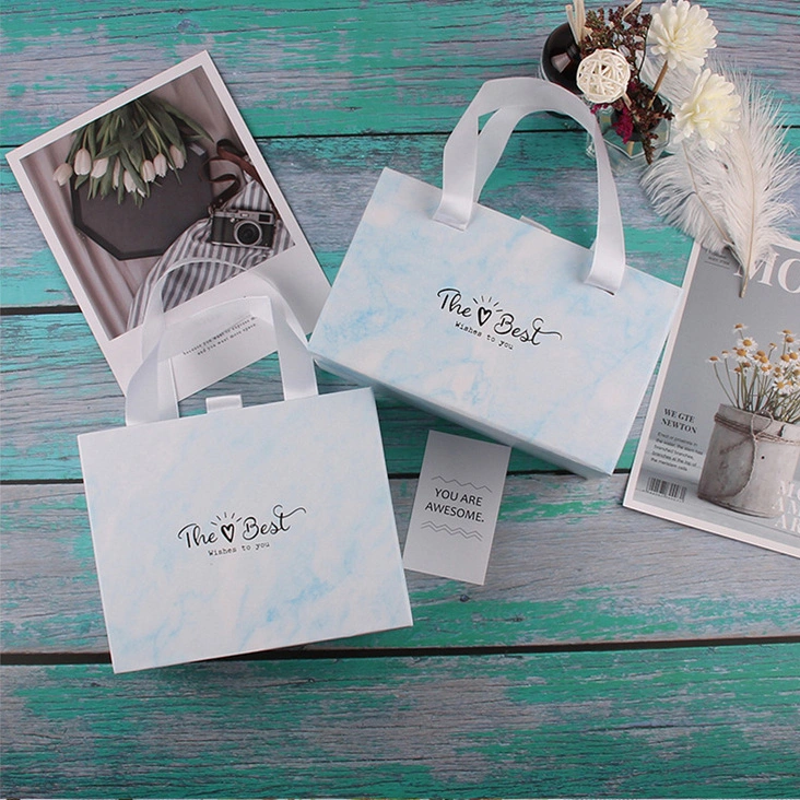 Embalagem de presente de papelão personalizada e sofisticada para perfumes, marcas de joias, sapatos de vestido, roupas, lenços, lingerie / sutiã / lembrancinhas de casamento em papel com fita