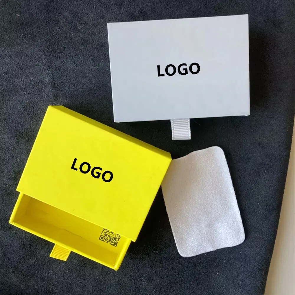 Caixa de Joias de Papel Personalizada para Armazenamento de Presentes em Miniatura, com Gaveta Deslizante para Colares, Pulseiras e Anéis