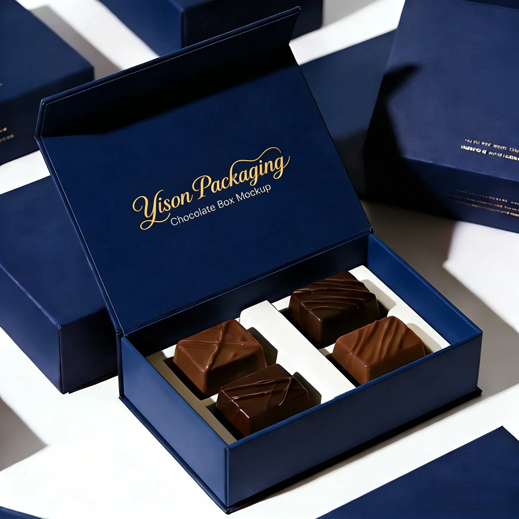Caixa de Embalagem de Papel Personalizada de Luxo com Fechamento Magnético para Doces e Chocolates para Presentes de Dia dos Namorados e Natal