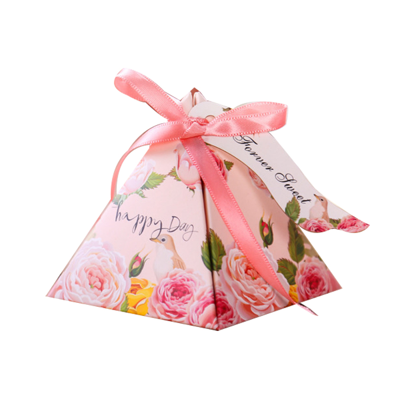 Caixas de presente de luxo brancas pequenas personalizadas para festas, embalagem de doces para casamento com fita