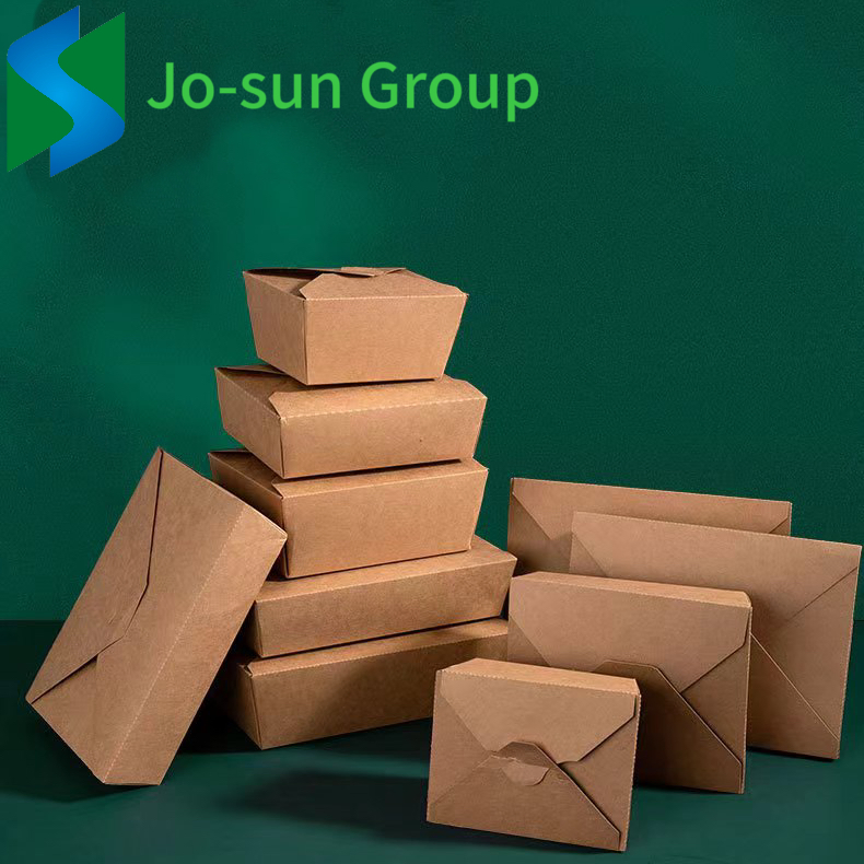 Caixas de comida para viagem personalizadas e biodegradáveis, descartáveis, Kraft, descartáveis e ecológicas Caixa de almoço em papel Kraft