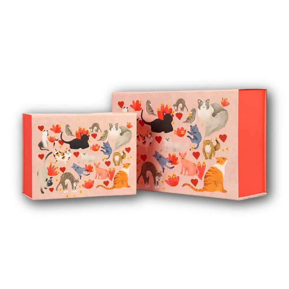 Caixa de presente dobrável em papel ecológico estilo quadrinhos personalizada para lenços