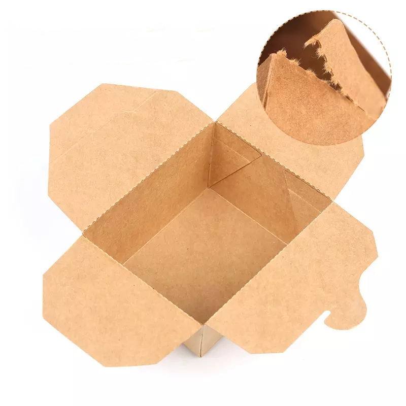 3# Embalagem de Alimentos Biodegradável de Kraft Descartável Caixa de Almoço Ecológica