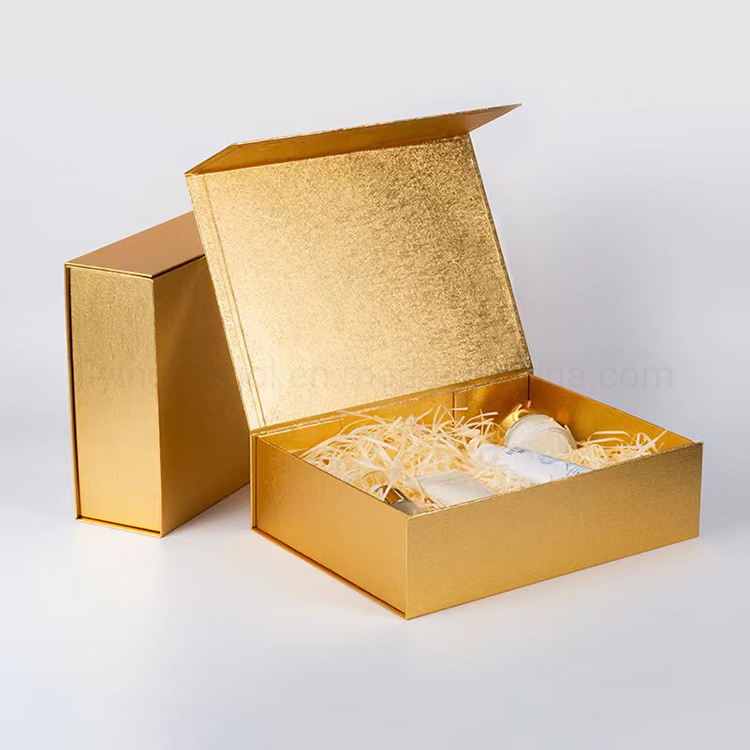 Produto de Cuidado da Pele de Luxo Dourado; Caixas de Papel de Presente Biodegradáveis com Logo Impresso Personalizado