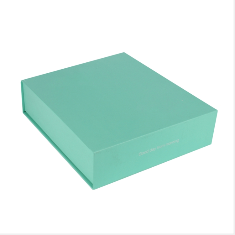 Caixa de Embalagem Rígida de Papelão com Fechamento Magnético Dobrável em Tamanho Grande na Cor Verde Menta Personalizada