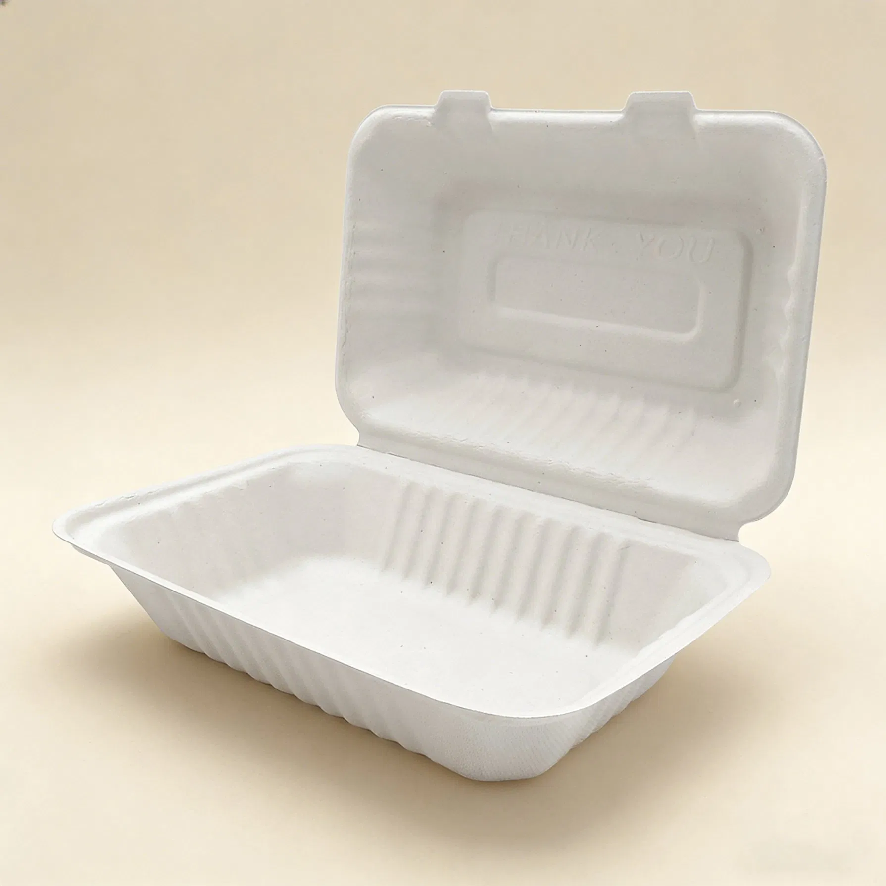 Caixa de Almoço Descartável Biodegradável de Papel de Bagaço de Cana-de-Açúcar Ecológica