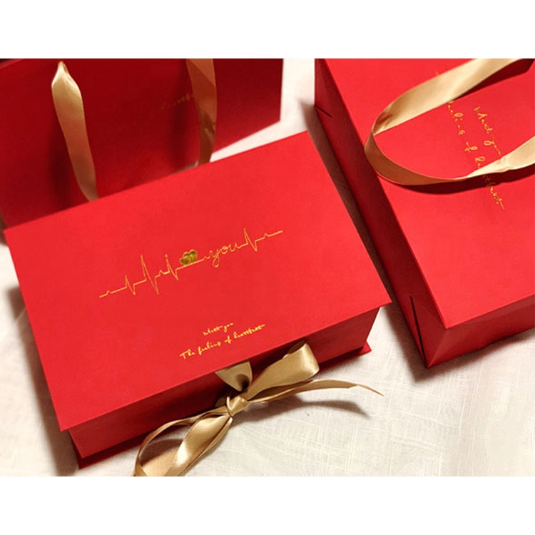 Caixas de dobrar magnéticas com fitas, caixas de presente de luxo para embalagem de presentes para roupas