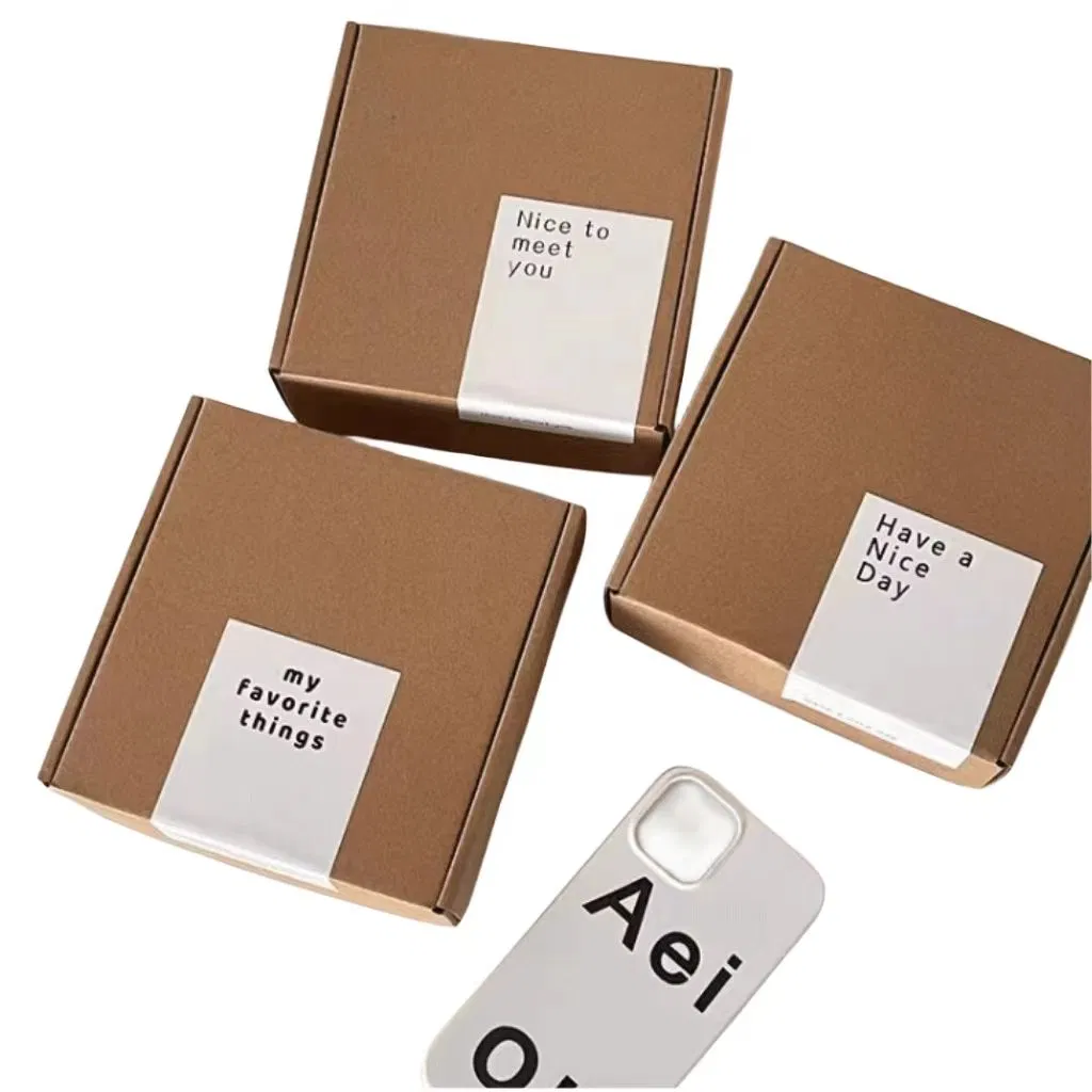 Embalagem de papelão ondulado personalizada para envio postal com adesivos