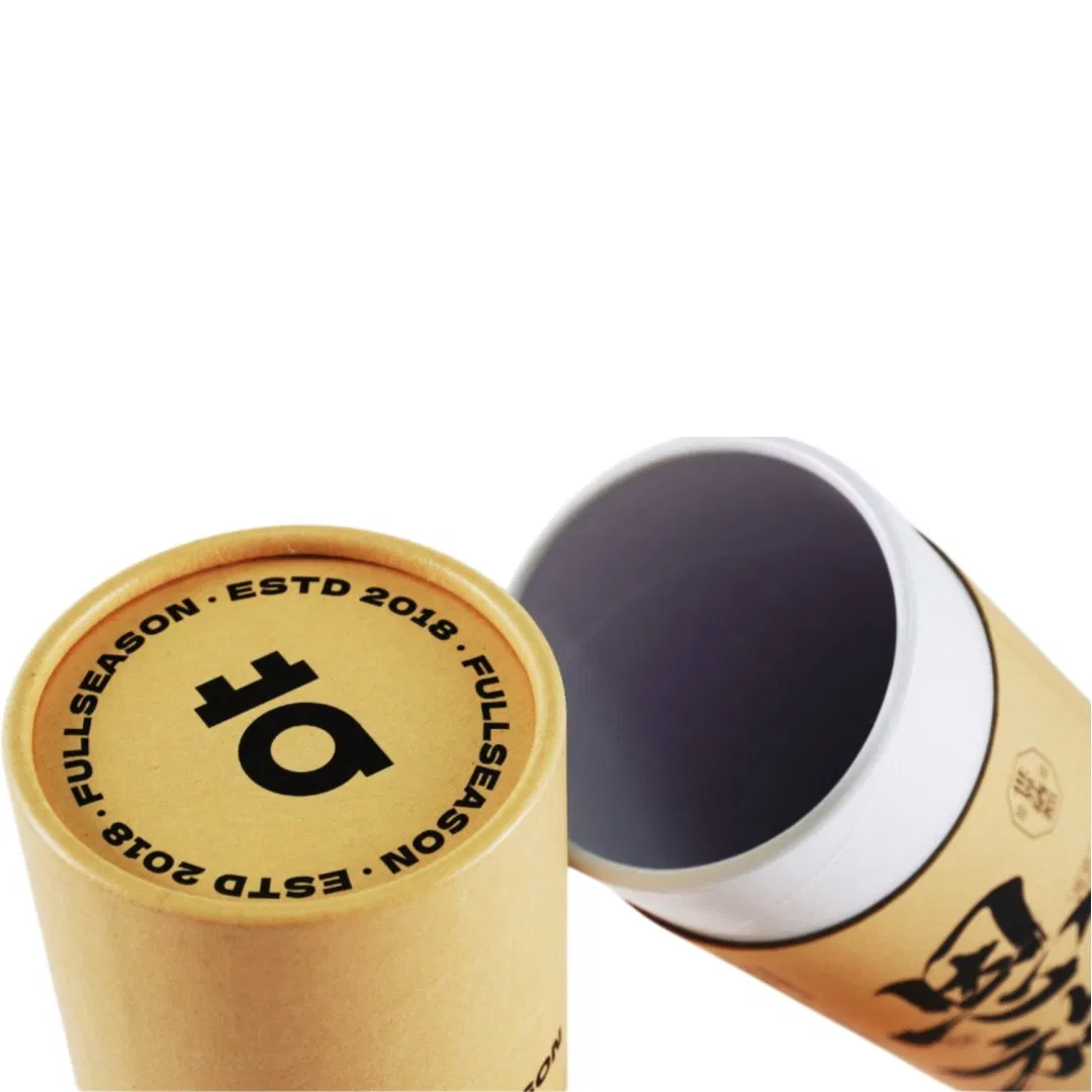 Frasco de Papel Cosmético em Tubo Impresso, Tubo de Papel Kraft para Leite em Pó, Tubo de Presente para Vinho Tinto, Embalagem de Tubo Redondo, Caixa de Embalagem para Carne Desfiada, Espeto de Churrasco, Caixa de Presente para Vela