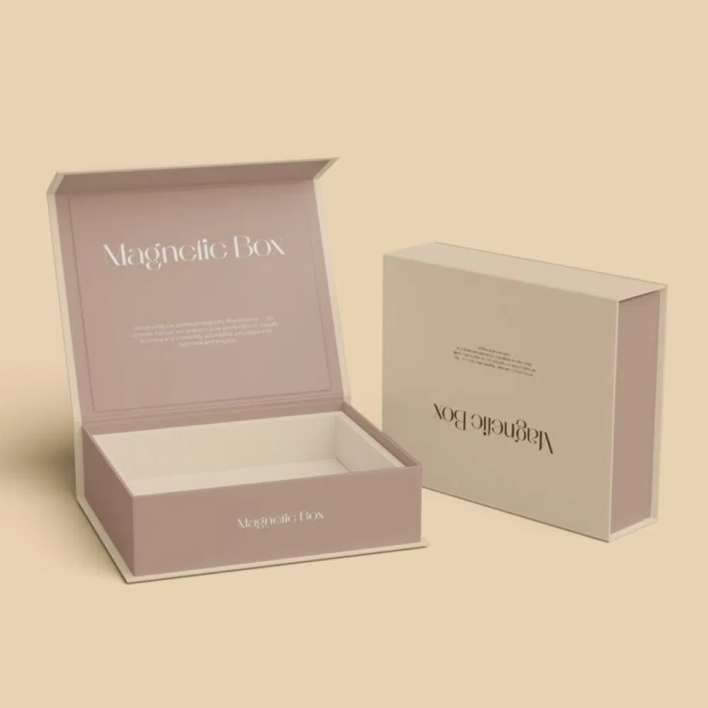 Nova Pasta de Papel Personalizada de Luxo com Logo, Caixa de Embalagem Magnética para Lembranças de Casamento, Presentes e Joias