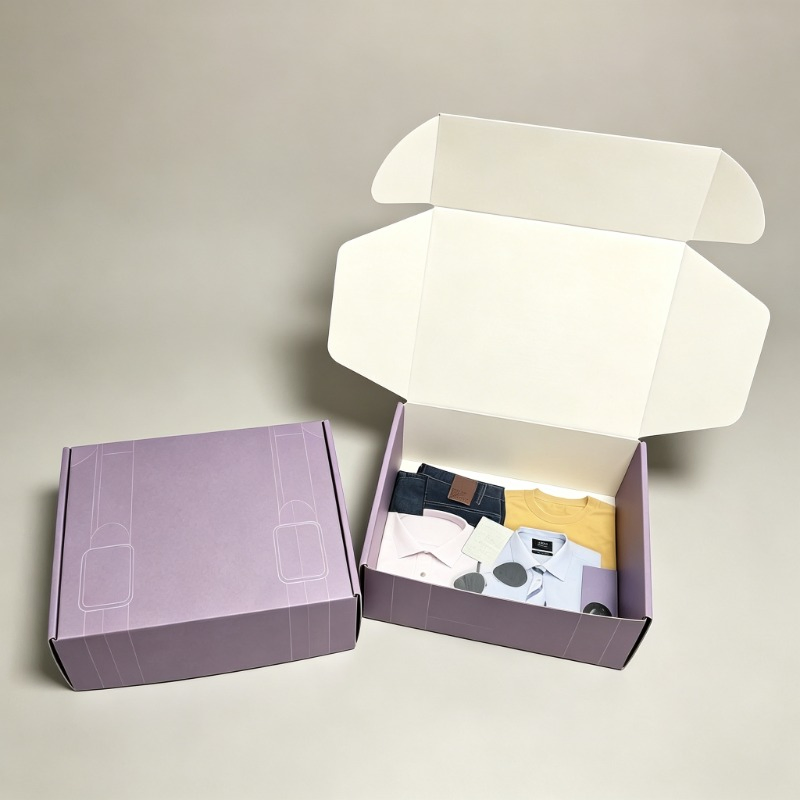Impressão Personalizada de Roupas Vestuário Estampado Dourado Reciclado Embalagem de Presente Mailer Kraft Comércio Eletrônico Caixa de Papelão para Envio Embalagem de Joias Caixa de Presente de Papelão Corrugado
