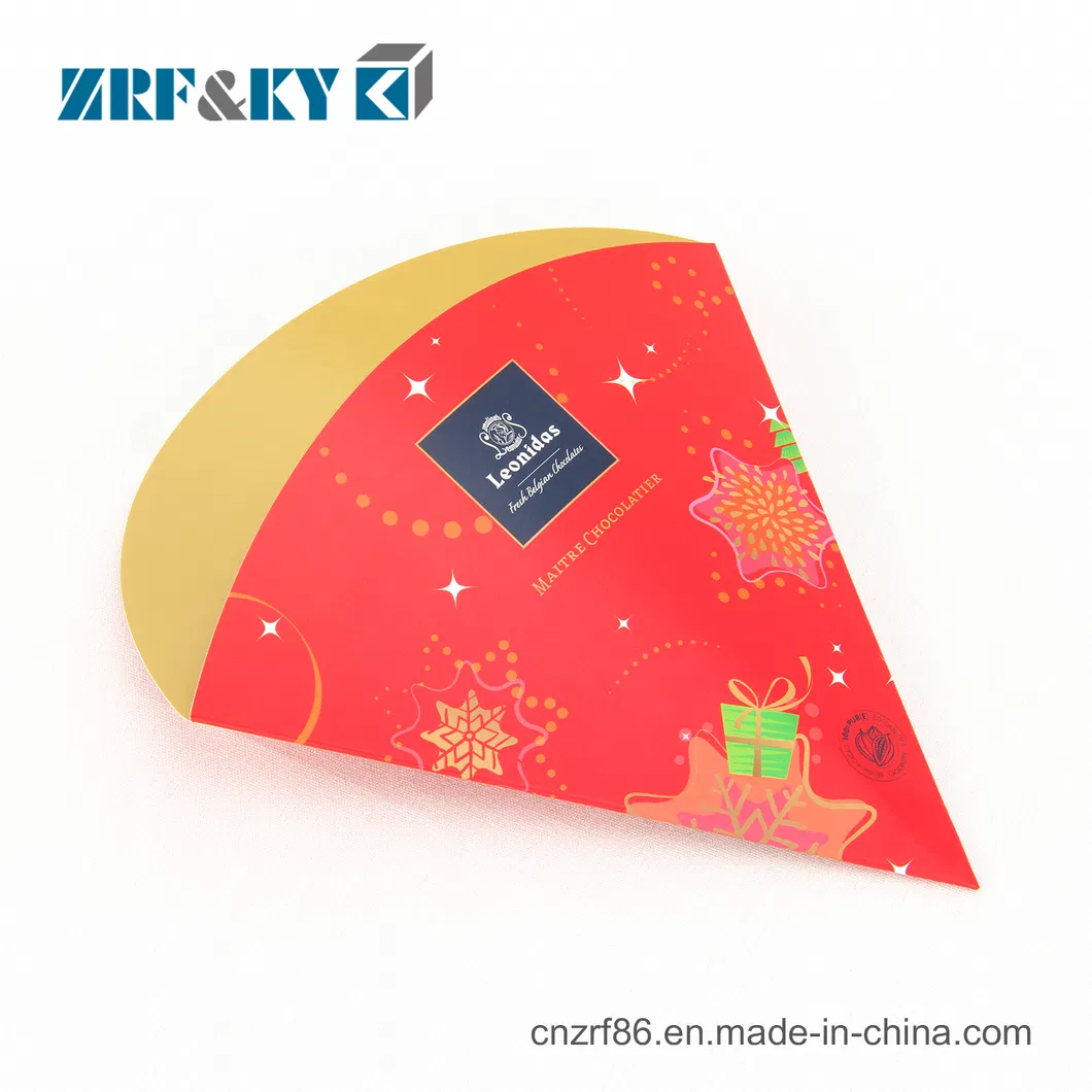 Caixas de presente de papel artístico para embalagem de cone de chocolate doce personalizado