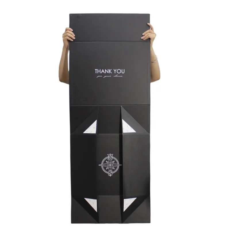 Embalagem de roupas personalizadas de luxo, caixas rígidas para presentes com tampa de fechamento magnético e fita para roupas