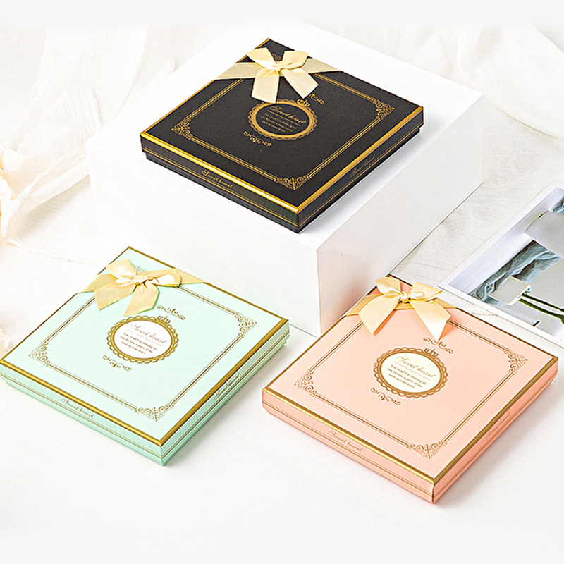 Caixa de presente de luxo biodegradável para embalagem de doces de casamento com logotipo personalizado, caixa vazia para chocolates e guloseimas
