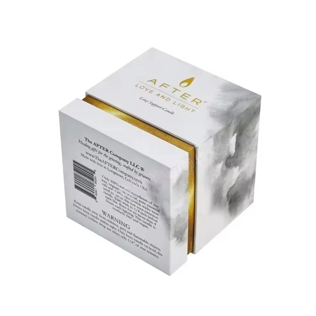 Caixa de Embalagem de Vela com Logo em Ouro Personalizado de Luxo para Natal, Caixa de Presente de Óleo Essencial, Caixa de Papelão Rígido 2 Peça Caixa de Perfume