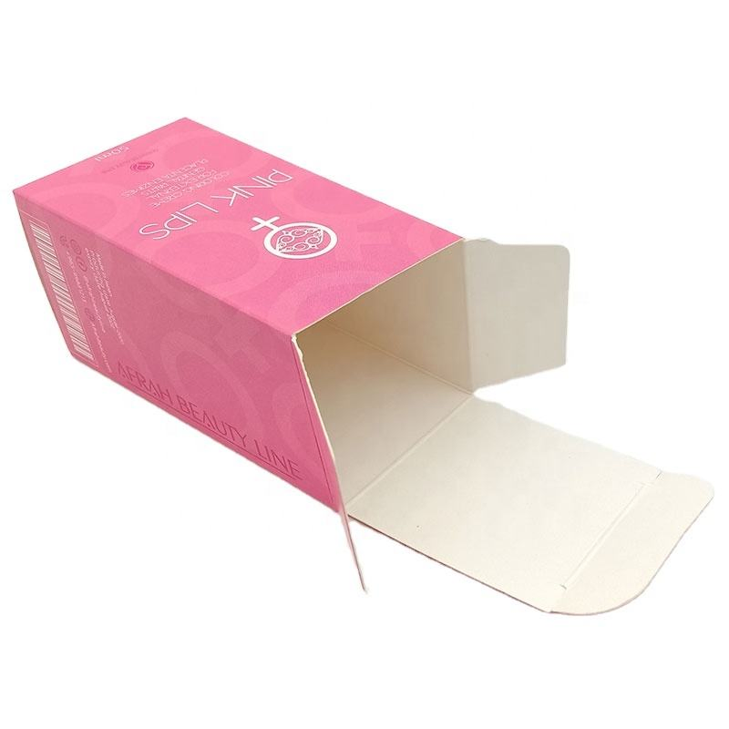 Produtos de cuidados com a pele de óleos essenciais personalizados, embalagem de caixa de papel autoportante reciclável com laminação fosca para creme para os olhos