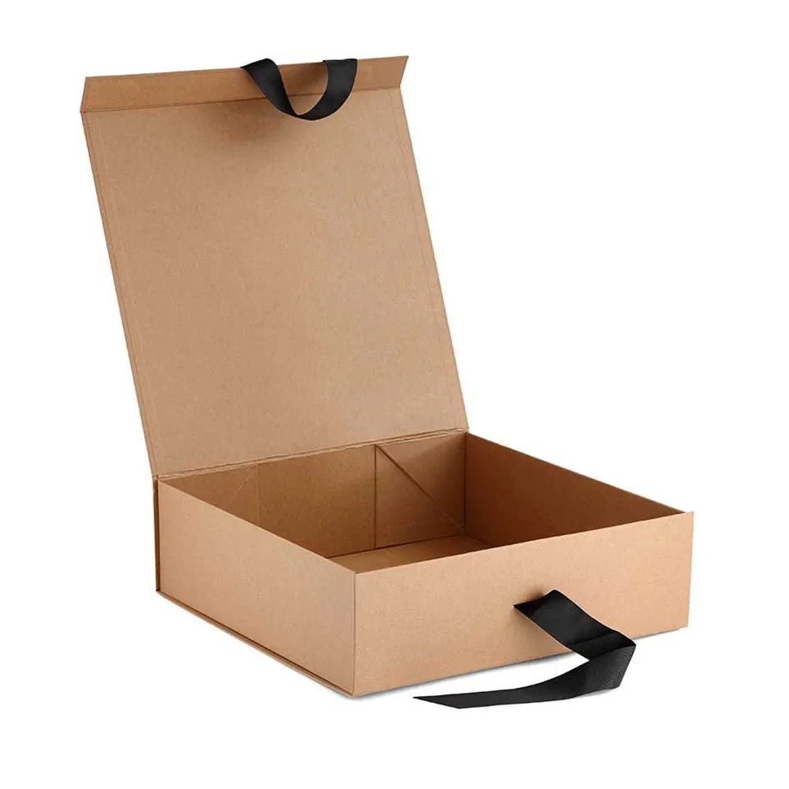 Embalagem de presente de roupa de papelão preto grande e luxuoso personalizado