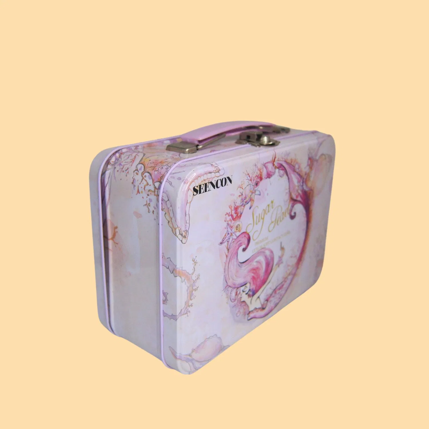 Container de embalagem de biscoitos de café personalizados, balde de pipoca deslizante de metal, placa de música, caixa de almoço, presente de chá, vela, lata de metal, caixa de presente de metal