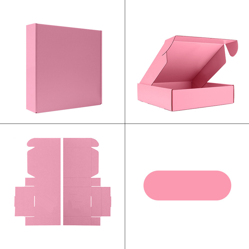 Embalagem de Envio em Papelão Corrugado Personalizada para Flute E Commerce Caixa Branca Preta Rosa Marrom