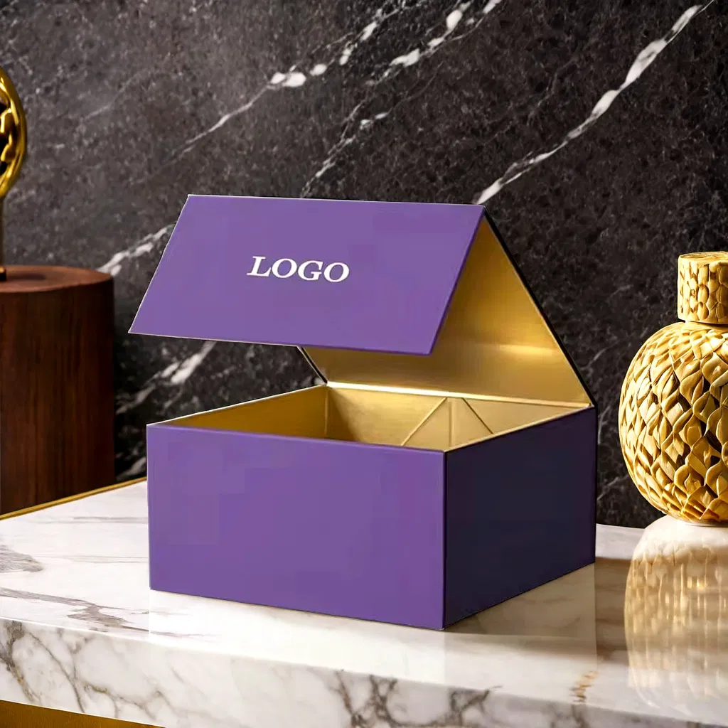 Caixa rígida de presente de luxo ecológica personalizada com fecho magnético para embalagem de perfume e cosméticos
