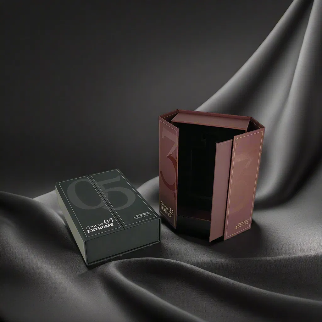 Caixa de presente magnética dobrável de papel preto rígido com fechamento magnético e logotipo, impressão personalizada de luxo