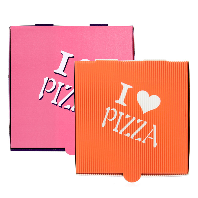 Caixa de Embalagem de Comida para Pizza de Papel Corrugado Biodegradável Personalizada com Logo Ecológica para Fast Food e Delivery