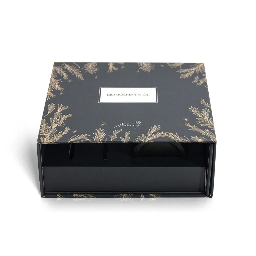 Caixa de presente de papelão rígido de luxo personalizada com fechamento magnético e impressão de logotipo personalizada para cosméticos