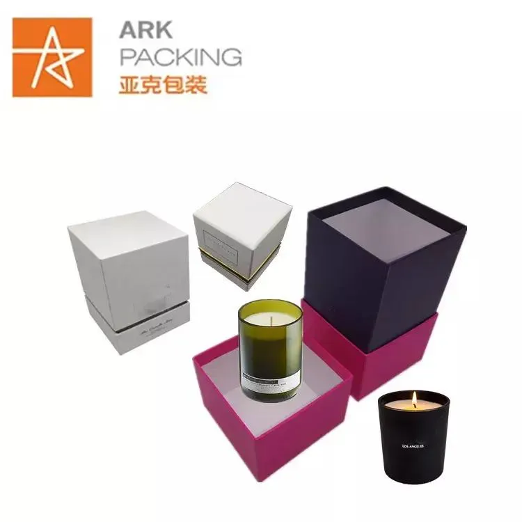 Caixas de presente de papelão de luxo personalizadas para embalagens de frascos de perfume, caixas de papelão com tampa e base para velas
