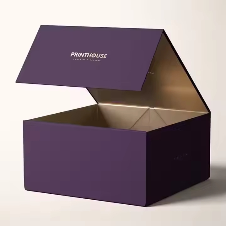 Caixa de presente de papel rígido personalizada de luxo grande com fechamento magnético, caixa de papel preta fosca com tampa flip