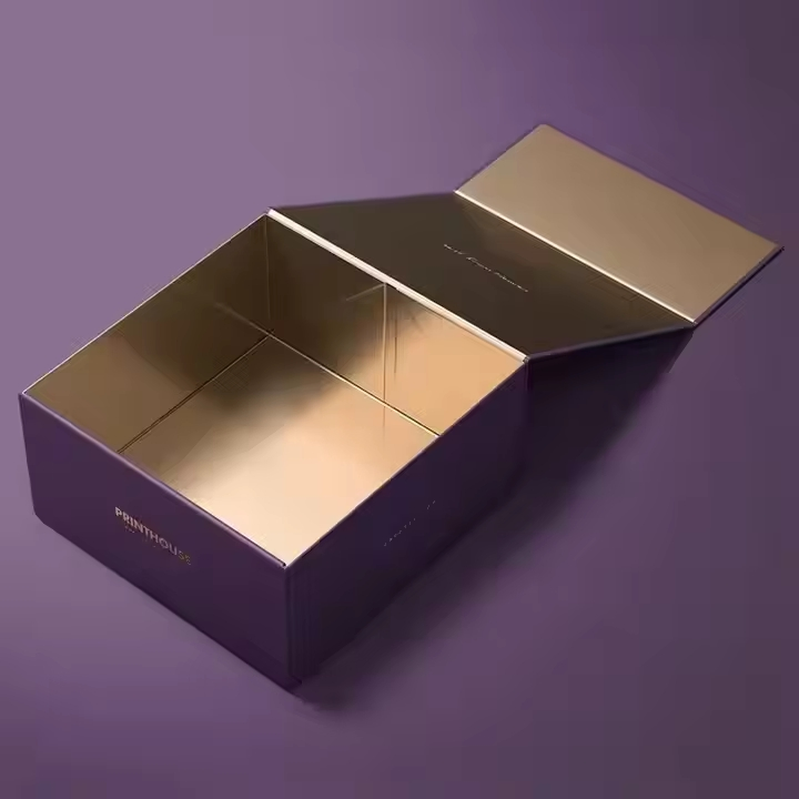 Caixa de presente de papel rígido personalizada de luxo grande com fechamento magnético, caixa de papel preta fosca com tampa flip