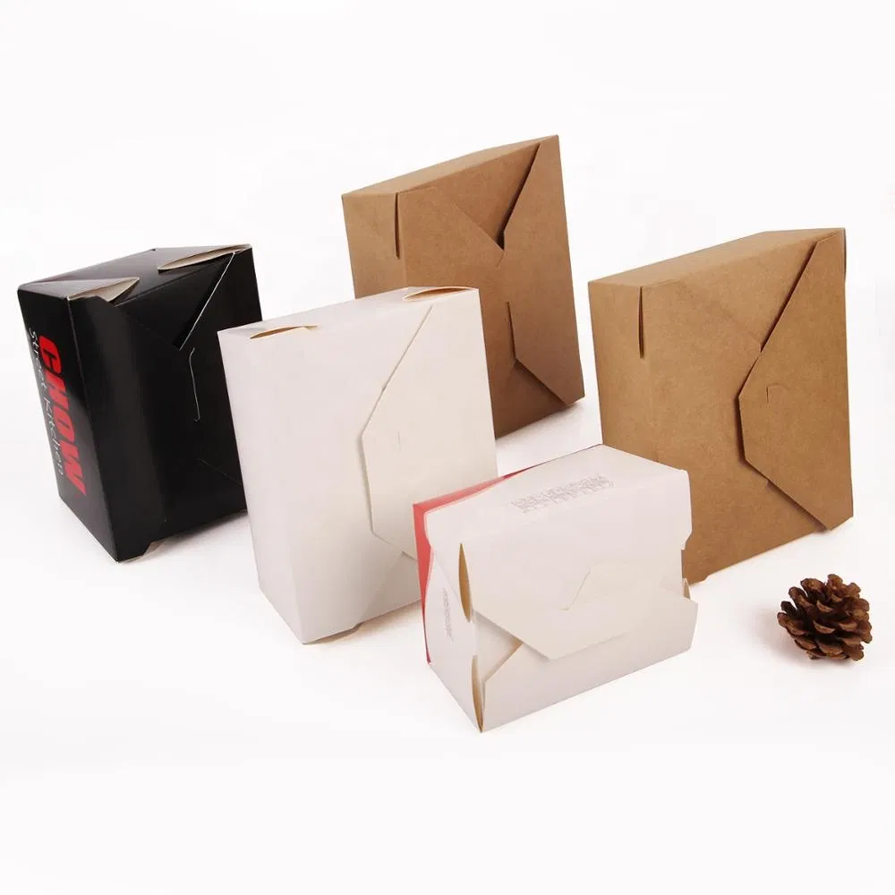Caixa de Almoço Ecológica de Papel Biodegradável Caixa Bento Descartável para Alimentos