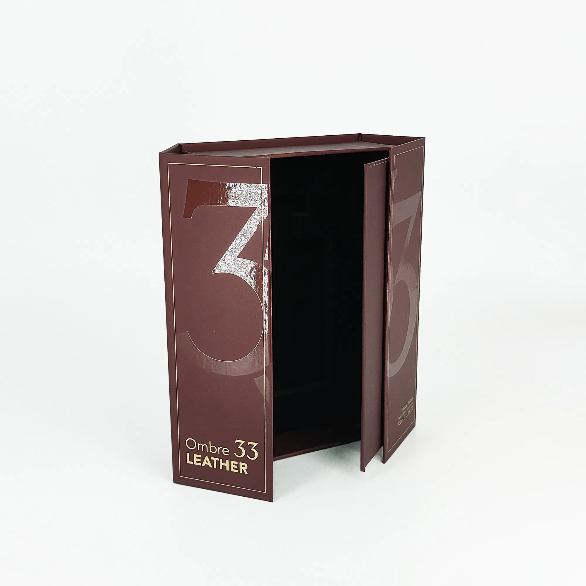 Caixa de presente magnética dobrável de papel preto rígido com fechamento magnético e logotipo, impressão personalizada de luxo