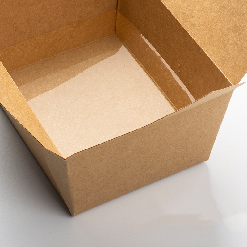 3# Embalagem de Alimentos Biodegradável de Kraft Descartável Caixa de Almoço Ecológica