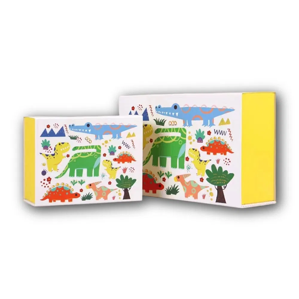 Caixa de presente dobrável em papel ecológico estilo quadrinhos personalizada para lenços