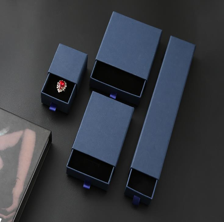6 Cores e 4 Tamanhos da Caixa de Presente de Joias de Papelão, Caixa para Colar, Pulseira, Brincos, Anel, Caixa de Embalagem de Joias, Caixa Gaveta Personalizada