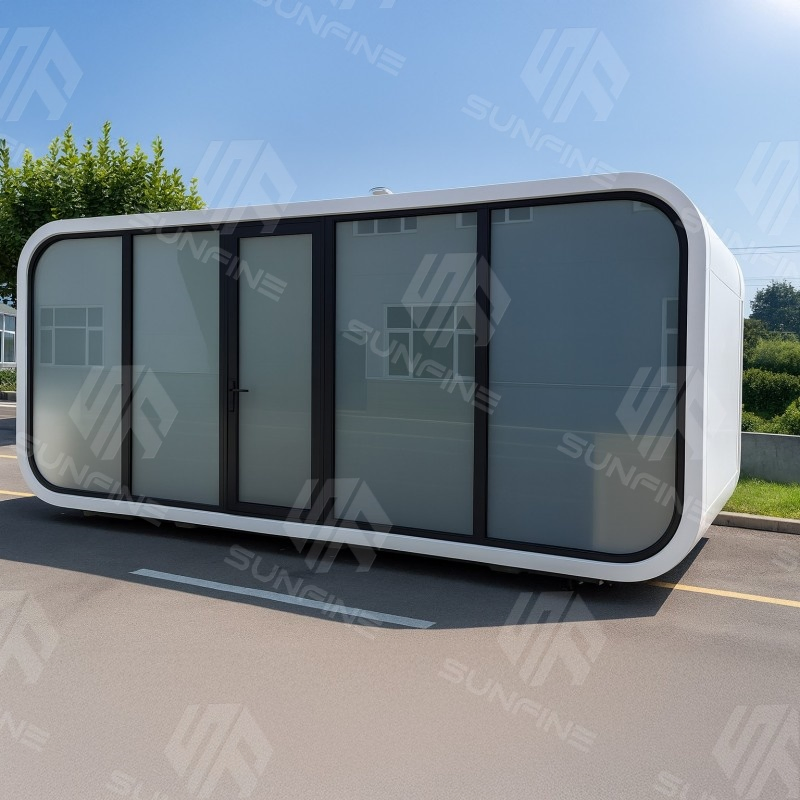 Quarto de Hotel Capsule Prefabricado Portátil Modular Jardim Cabana Maçã