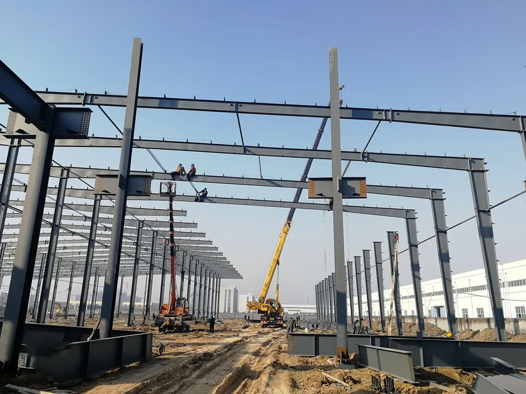 Edifício de Estrutura de Aço Prefabricada para Oficina Residencial de Grande Espaço com Painel Sanduíche para Uso de Oficina e Loja