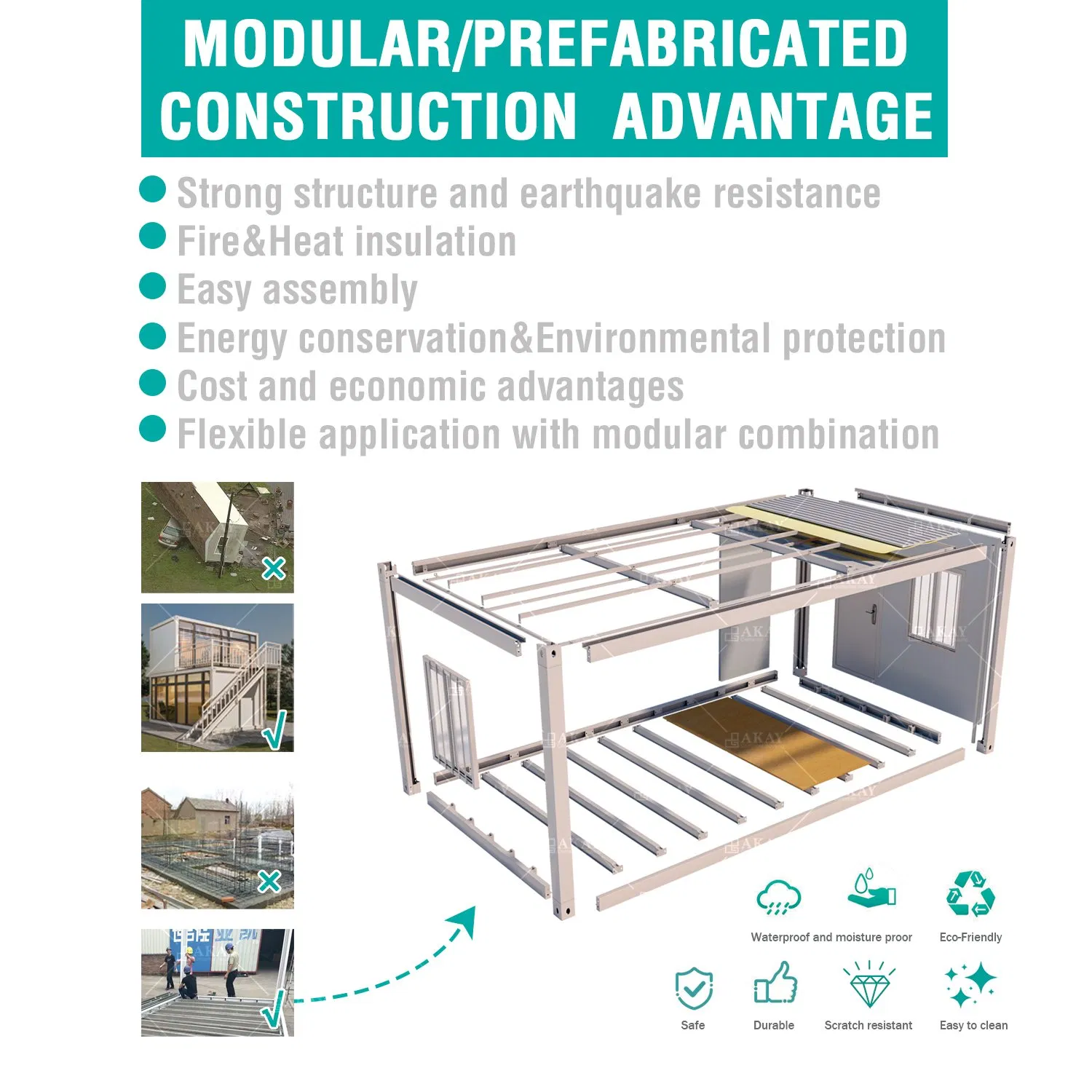 Casa Contêiner Expandável Prefabricada de Luxo Sustentável em Estrutura de Aço Temporária para Moradia Econômica Preço de Edificação Prefabricada