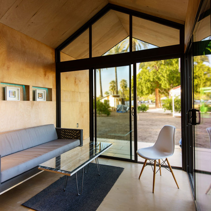Estrutura de Casa de Férias em Aço Leve Prefabricado Deepblue Estúdio de Jardim