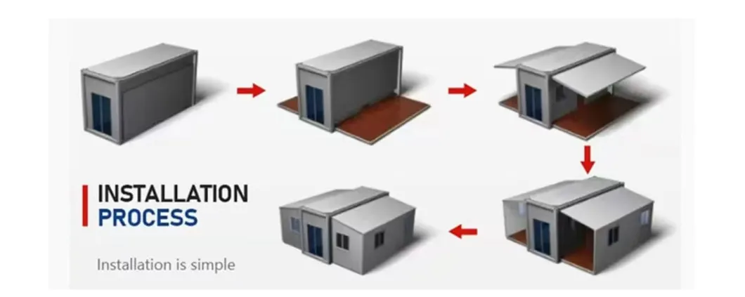Casa Pronta 2 Quarto Casas Tiny para Viver em Casas Prefabricadas Construídas com Contêineres Casa Expandível