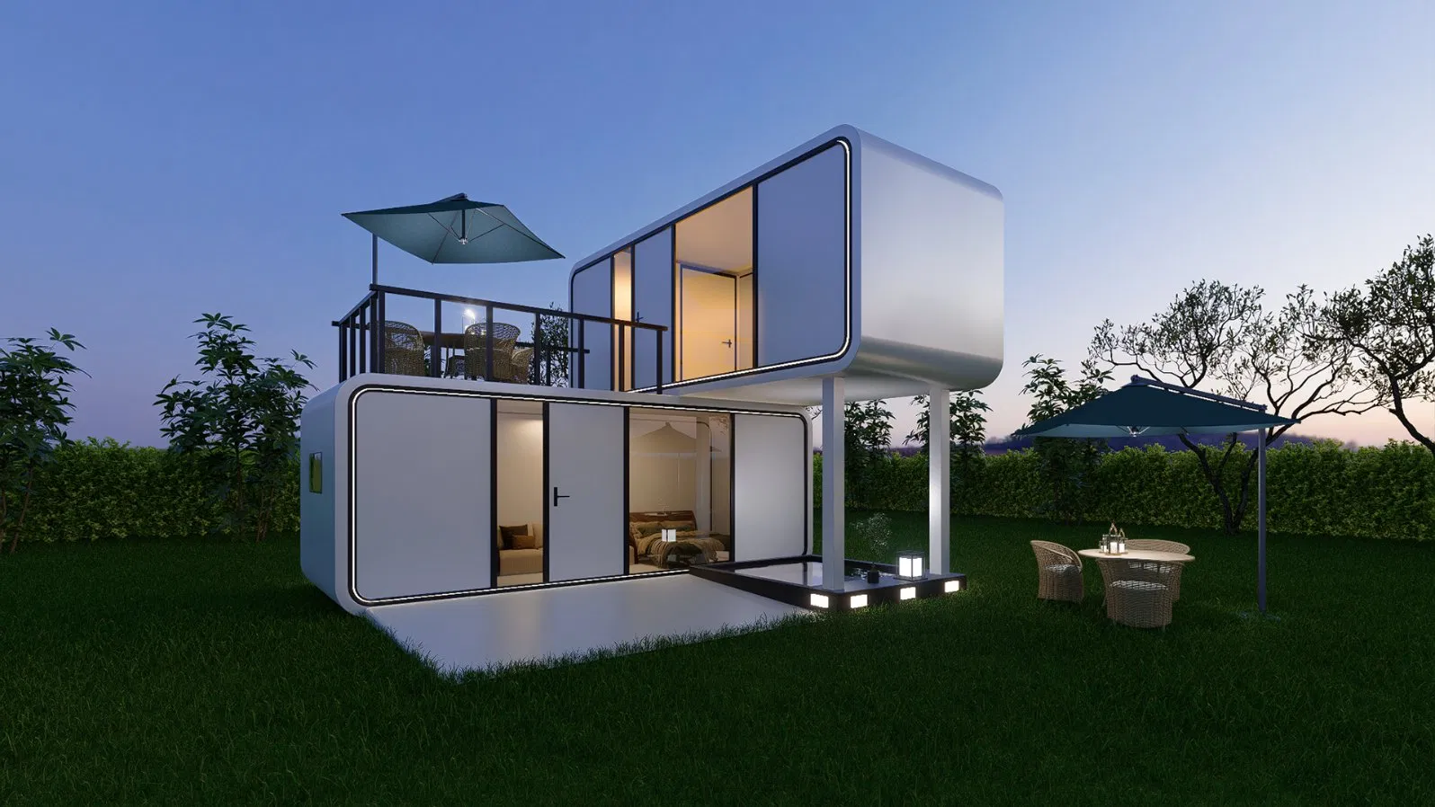 Residência Moderna Minimalista Inteligente Casa Prefabricada em Contêiner Cabana Apple